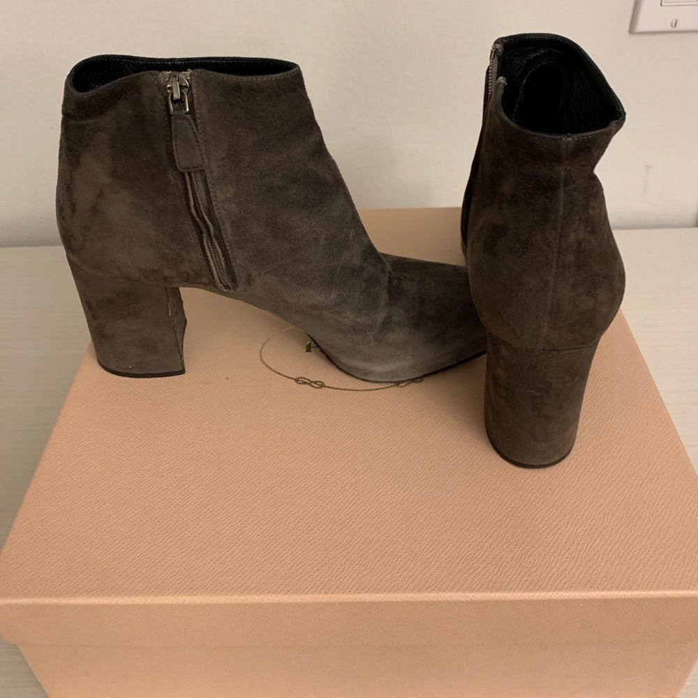 Grey Suede Prada booties | size: 39